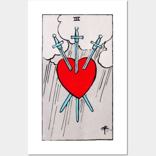 Three of Swords Tarot Posters and Art